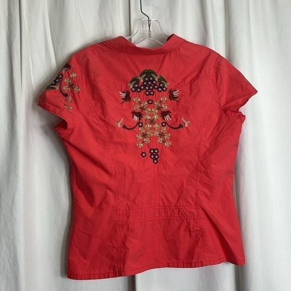 DIOTIMA, cap sleeve, embroidered, red top, SIZE S. GUC. - Picture 6 of 9